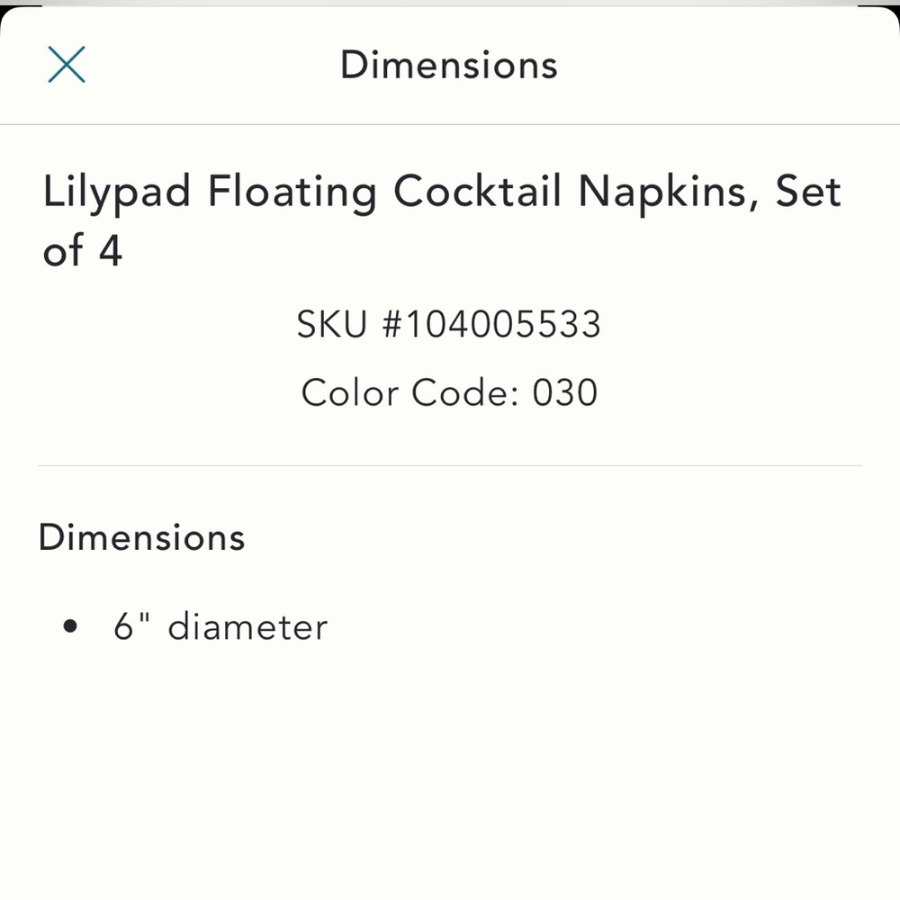 Anthropologie Lilypad floating cocktail napkins set of 4 - Picture 6 of 12